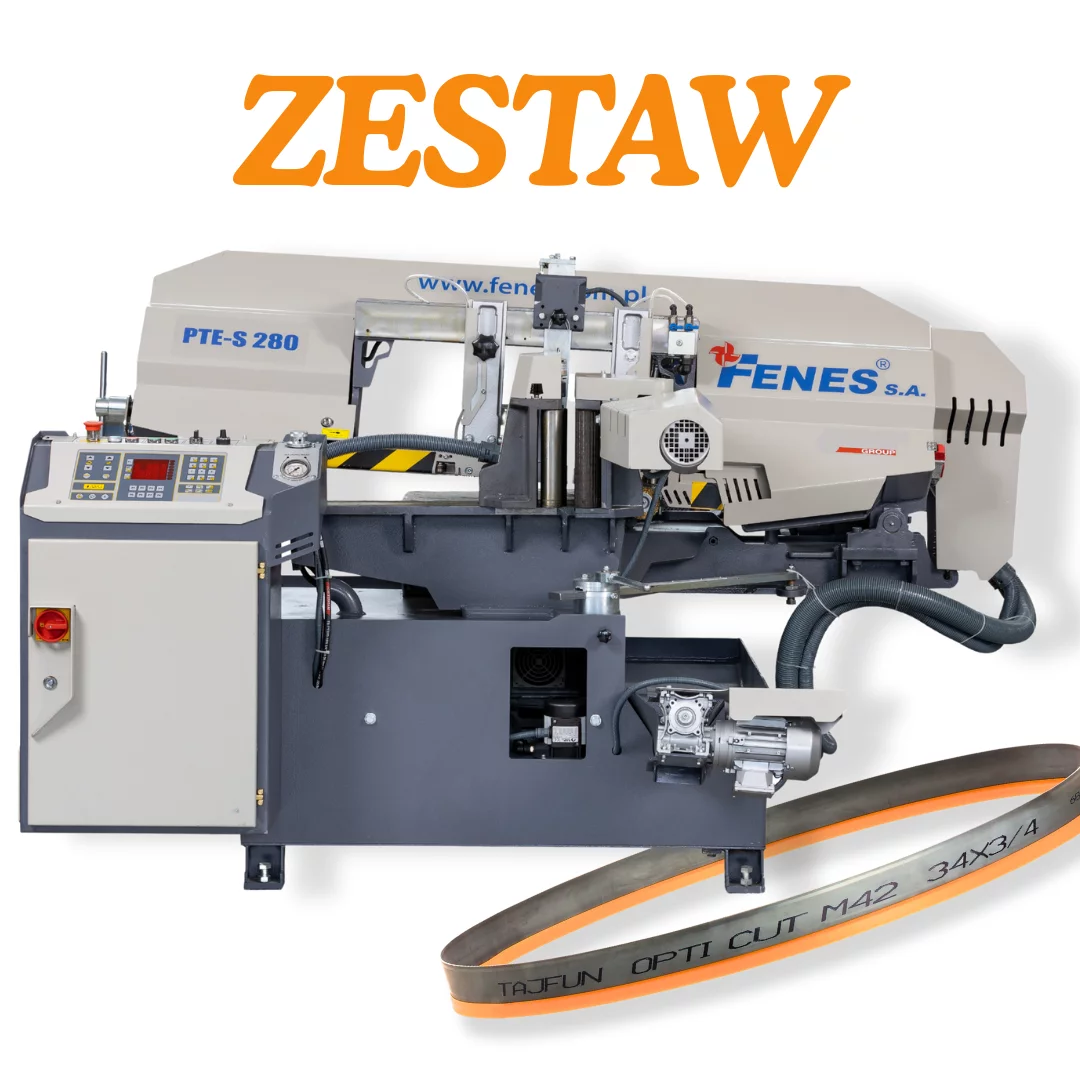 Przecinarka taśmowa automatyczna do metalu FENES PTE - S 280 + Piła taśmowa do metalu FENES BEST CUT M51 27 x 0,9 - 5szt.